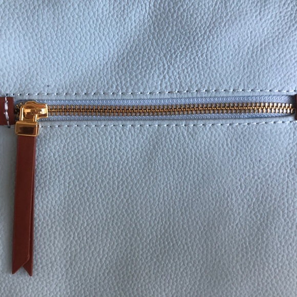 New Joy Mangano Powder Blue Leather Crossbody Bag - Picture 2 of 4